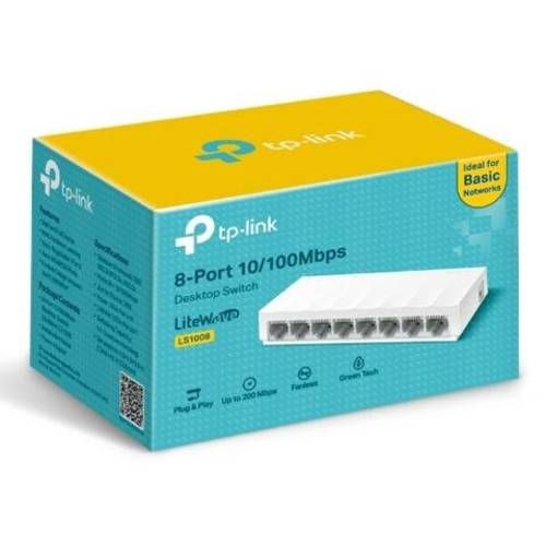 Switch tp-link, 8 puertos 10/100mbps rj45. ls1008