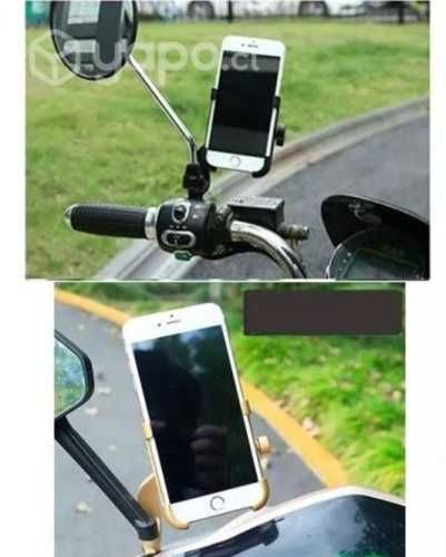 Soporte metalico celular moto con cargador