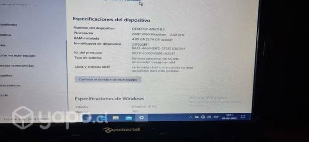 Notebook Packardbell