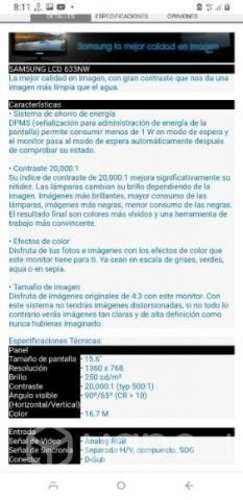 Monitor de PC Samsung 15 pulgadas