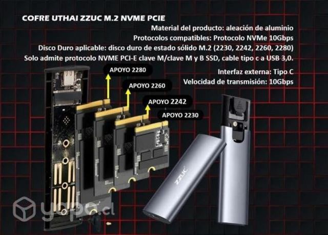 Cofre UTHAI ZZUC M.2 NVME PCIE