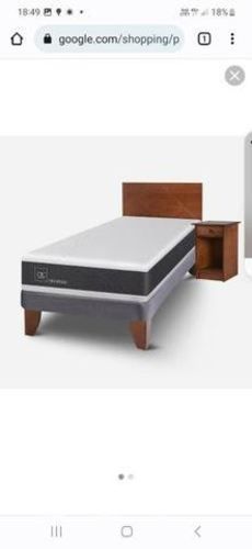 Base de cama mas respaldo y velador