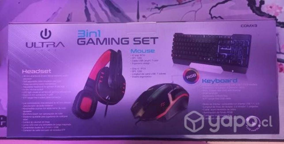 Kit Combo Gamer 3 en 1Audifonos+Teclado+Mou
