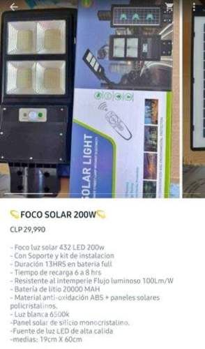 Foco solar de 200W