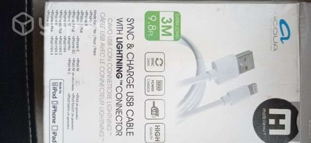 Cargador IPhone cable 3 mts