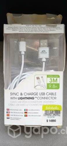 Cargador IPhone cable 3 mts