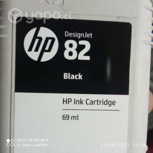 Tinta HP 82 black original de 69ml sin caja