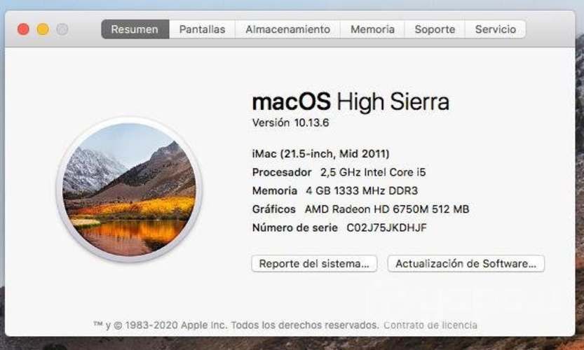 IMac high sierra 2011 disco duro 1 TB