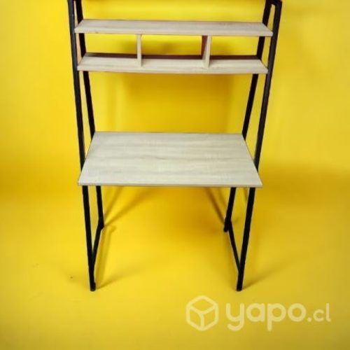 Lindo Escritorio Minimal de madera y repisas