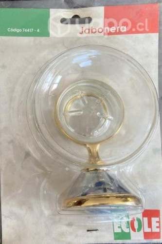 Jabonera dorada transparente marca ecole