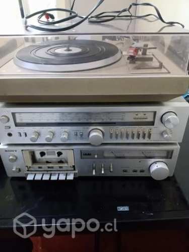 Equipo vintage receiver,deck,tocadiscos ,parlantes