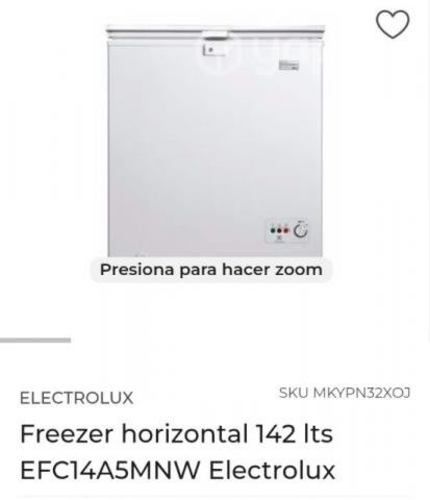 Congeladora vertical electrolux 124 lts