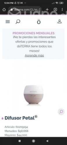 Difusor Petal Doterra Nuevo en su caja