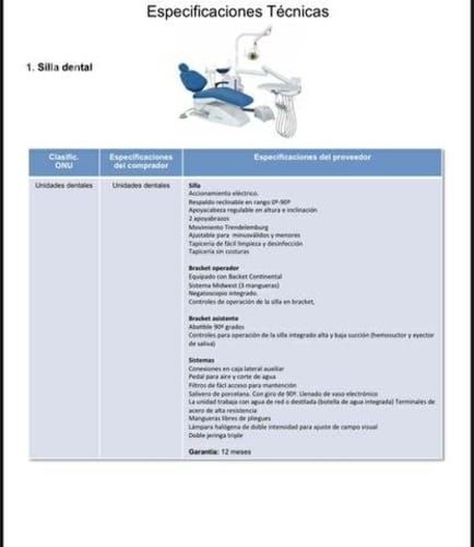 Sillón dental poco uso