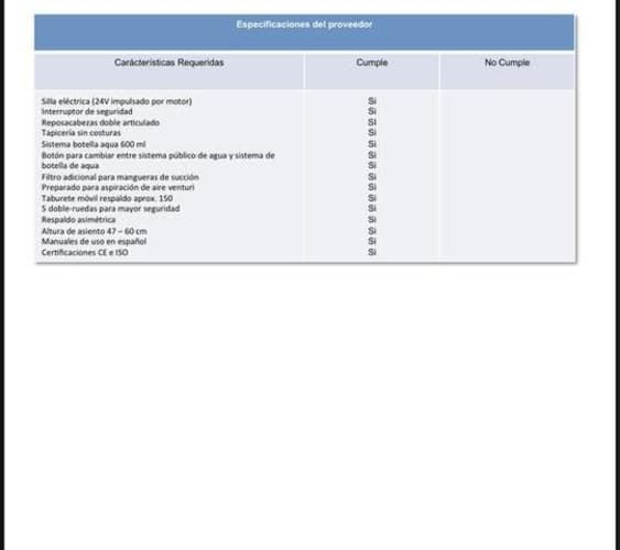 Sillón dental poco uso