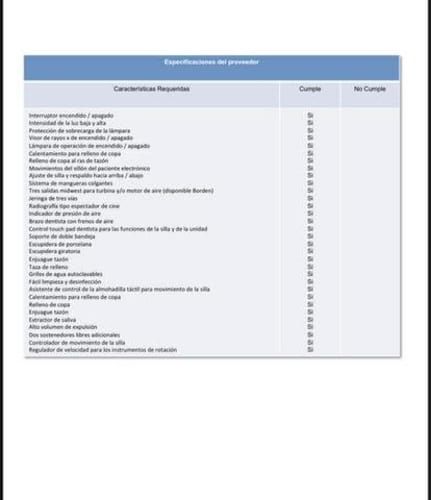 Sillón dental poco uso