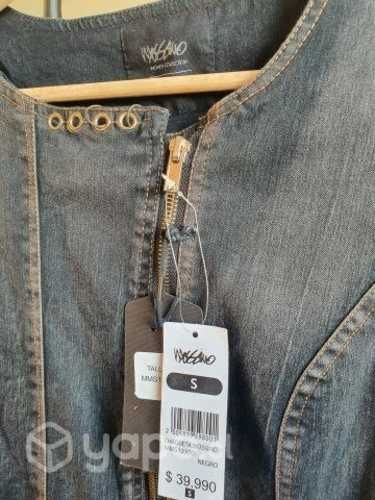 Chaqueta mezclilla y ecocuero