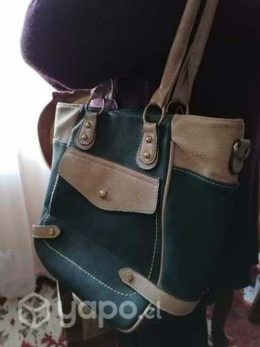 Cartera Cuero verde