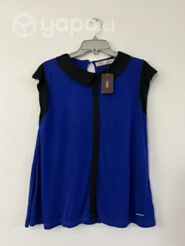 Polera Elástica Marca Mor Talla L Azul Rey