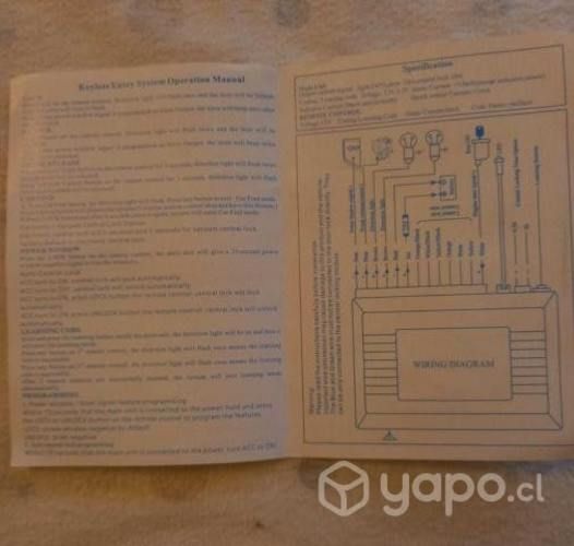 Alarma para auto mas llave navaja