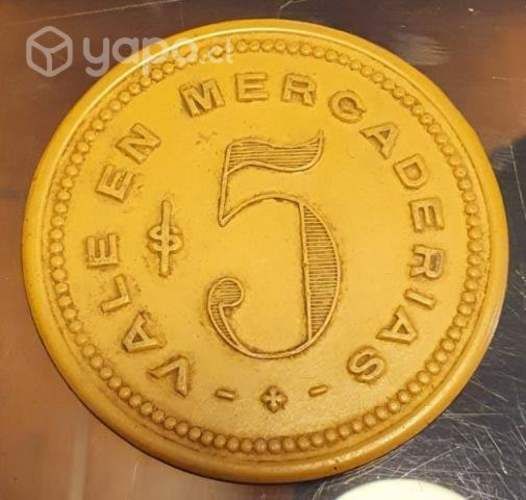 Ficha salitrera oficina Brac 5 pesos en mercaderia