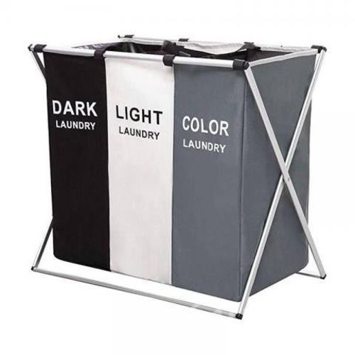 Cesta de ropa 3 compartimientos plegable