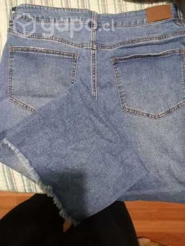Jeans cropped tiro alto sybilla
