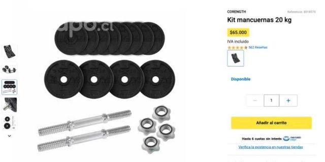 Mancuernas 20KG como nuevas