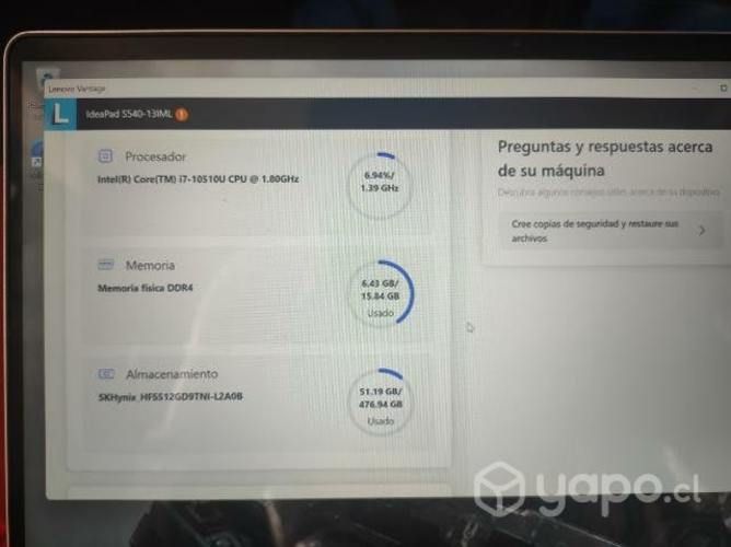 I7 DECIMA generación 16 GB ram , PC , notebook
