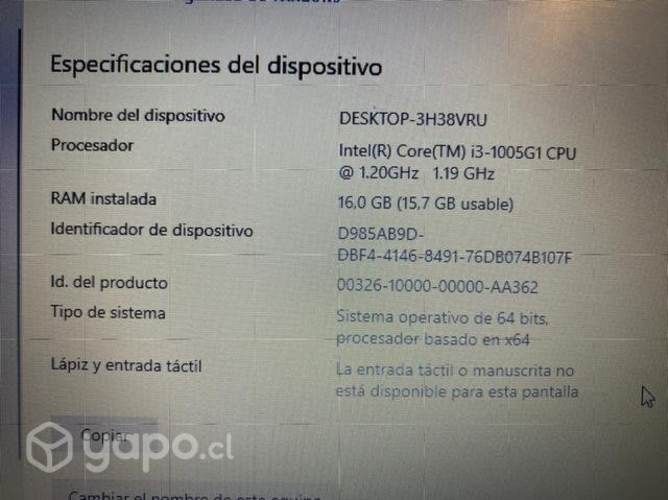 Notebook HP 240 g7 (SOLO PARA PUNTA ARENAS)