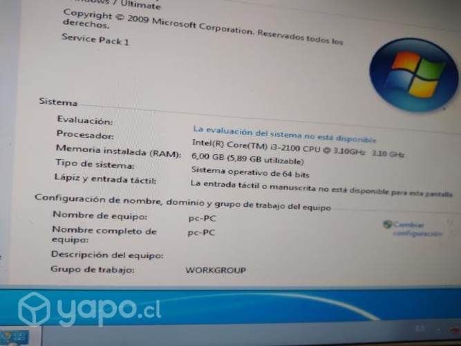 Gabinete HP i3 - 4 gb ddr3 - 500 gb - windows 7