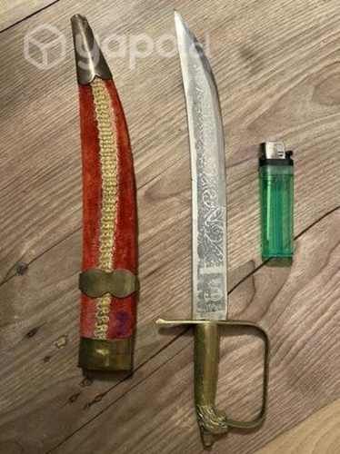 Antigua Daga o cuchillo Indio acero bronce c 1950