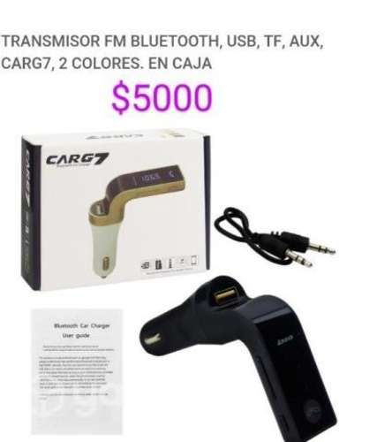 Transmisor fm bluetooth, usb, tf, aux, carg7