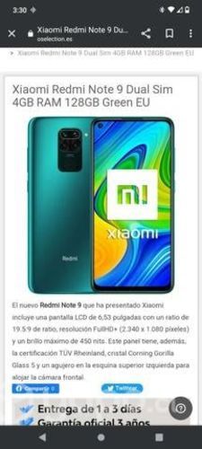 Xiomi redmi note 9