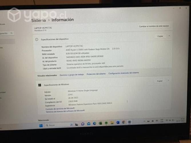 Huawei Matebook D14 core i5 /8 GB /512GB ssd 14fhd