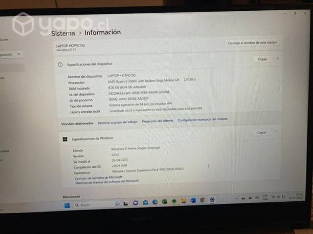 Huawei Matebook D14 core i5 /8 GB /512GB ssd 14fhd