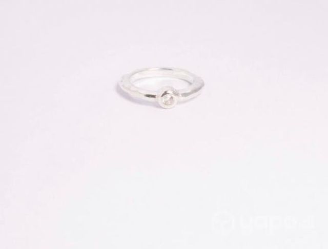Anillo de plata Nicolo con circón