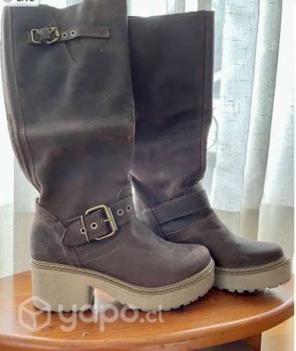 Bota cuero café nueva