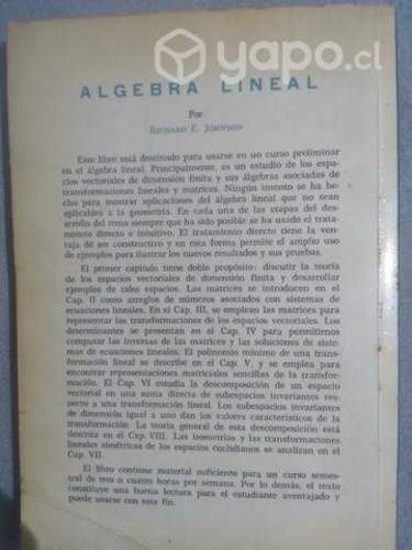 Álgebra Lineal. Richard E.Johnson