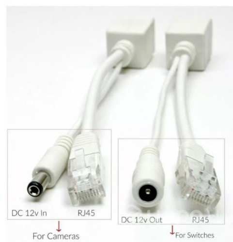 Adaptador poe pasivo cable inyector y divisor para