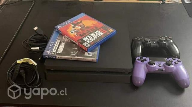 Play Station 4 slim 500 gb + 2 controles y 2 juego