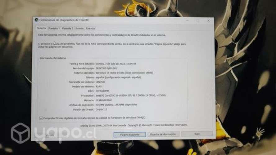 Notebook Lenovo legión 5