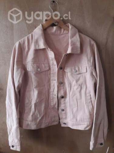 Chaqueta tipo mezclilla rosa pastel