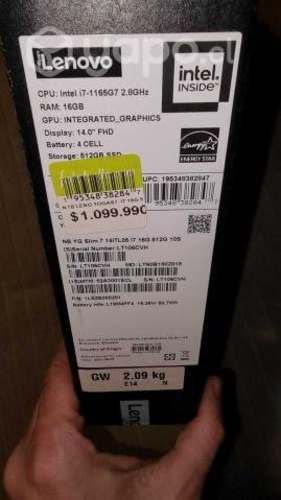 NOTEBOOK YOGA SLIM 7/ 14 PULGADAS INTEL i7 16GB RA