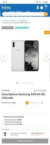 Teléfono Samsung A50