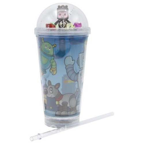 Vaso Diseño Robot Café Con Glitter y Diamantes