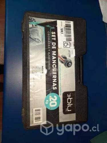 Set mancuernas cromadas 20 kg. blu fit