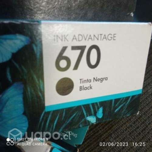 Tinta HP 670 black original