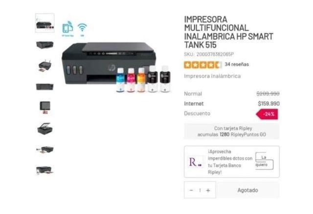 Impresora multifuncional HP Smart tank 515