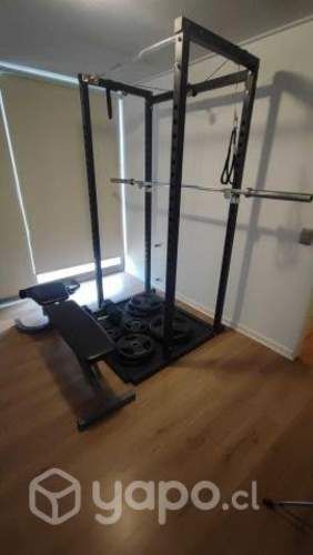 Power Rack + Banca + Piso de caucho